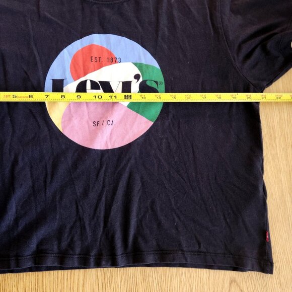 Levi's Crop Top Boxy Tee Varsity Multicolor Logo Women's Size S 100% Cotton - Picture 9 of 10